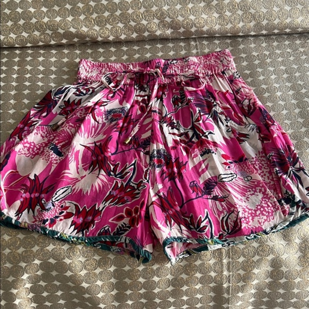 CHUFY Pink Floral High Waist Women's Shorts Size XS